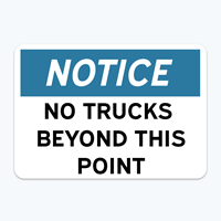 Picture of Notice: No Trucks