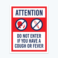 Picture of Do Not Enter With Cough/Fever